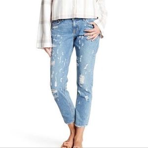 Derek Lam 10 Crosby Cropped Distressed Jeans
